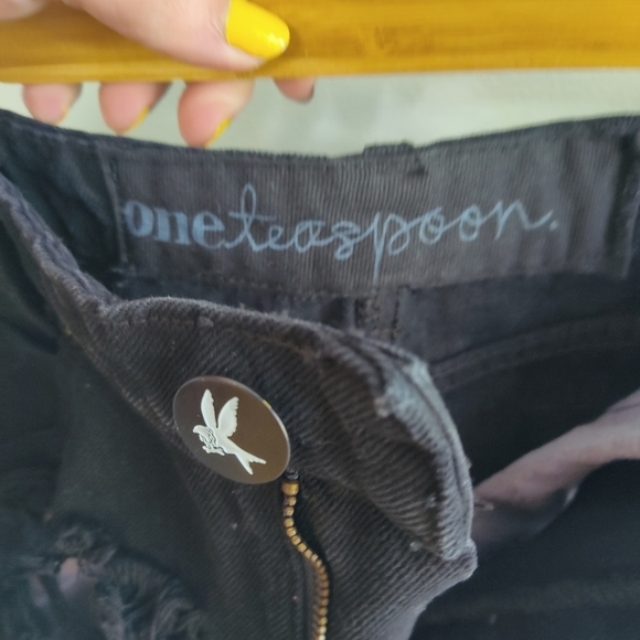 One teaspoon micro mini distressed black denim skirt - Picture 8 of 8